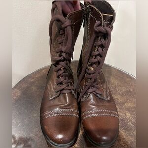 Steve Madden Brown Leather Combat Boots